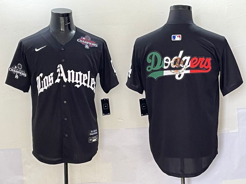 Men Los Angeles Dodgers Blank Black Five generations Joint Name 2025 Nike MLB Jersey style 56